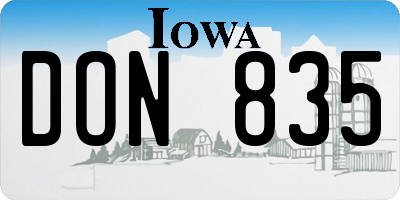 IA license plate DON835