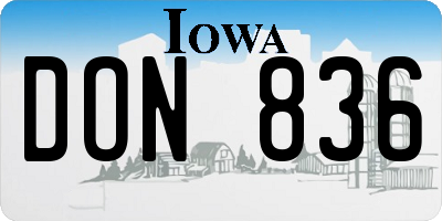 IA license plate DON836