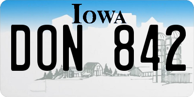 IA license plate DON842