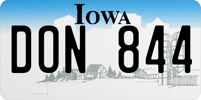 IA license plate DON844