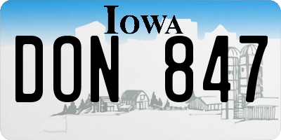 IA license plate DON847