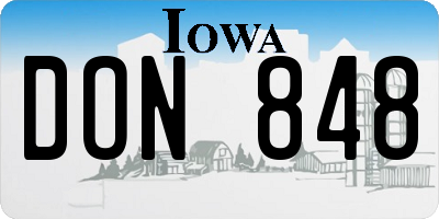 IA license plate DON848