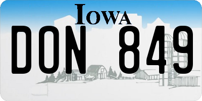 IA license plate DON849