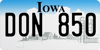 IA license plate DON850