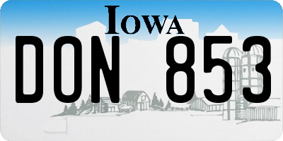 IA license plate DON853