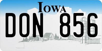 IA license plate DON856