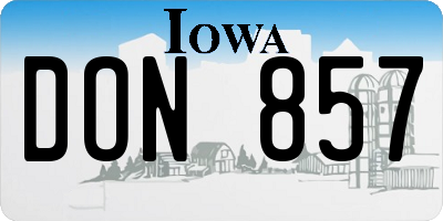 IA license plate DON857
