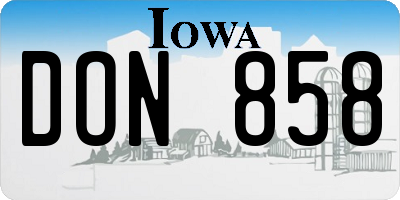 IA license plate DON858