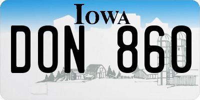 IA license plate DON860