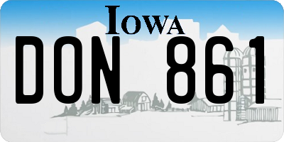 IA license plate DON861