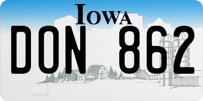 IA license plate DON862