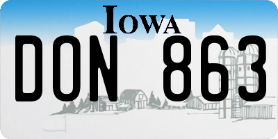 IA license plate DON863