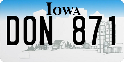 IA license plate DON871