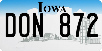 IA license plate DON872