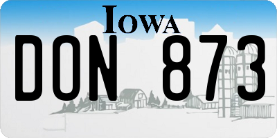 IA license plate DON873