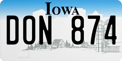 IA license plate DON874