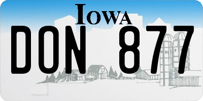 IA license plate DON877