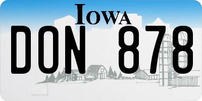 IA license plate DON878