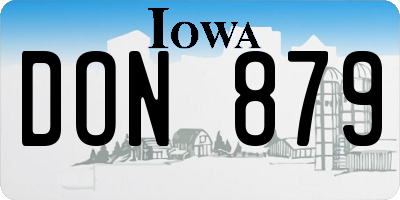 IA license plate DON879