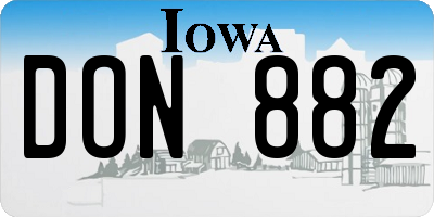 IA license plate DON882