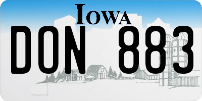 IA license plate DON883