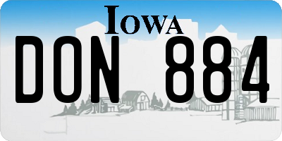 IA license plate DON884