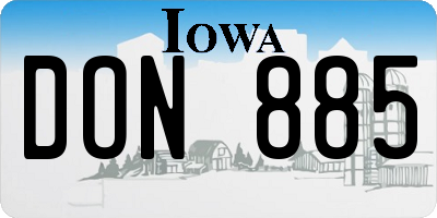 IA license plate DON885