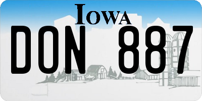 IA license plate DON887