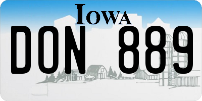 IA license plate DON889