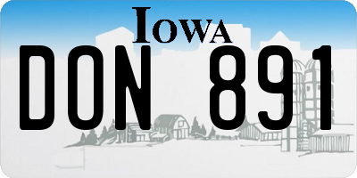 IA license plate DON891