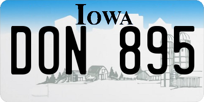 IA license plate DON895