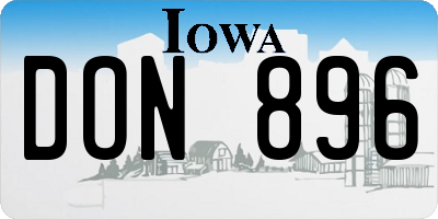 IA license plate DON896