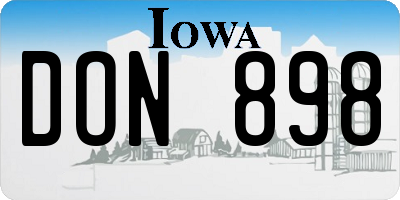 IA license plate DON898