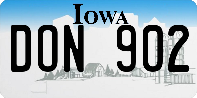 IA license plate DON902