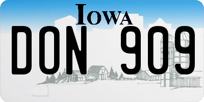 IA license plate DON909