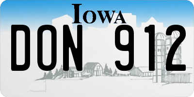 IA license plate DON912