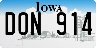 IA license plate DON914
