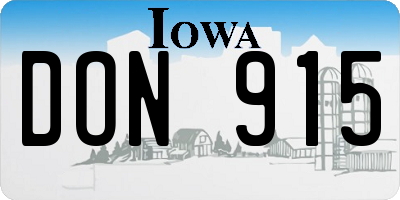 IA license plate DON915