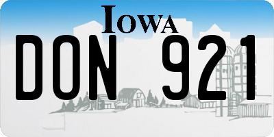 IA license plate DON921