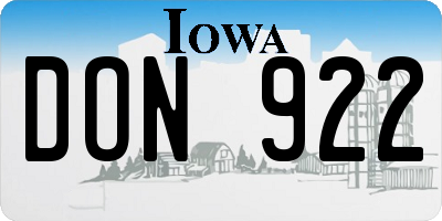 IA license plate DON922