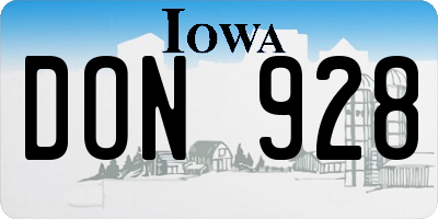 IA license plate DON928
