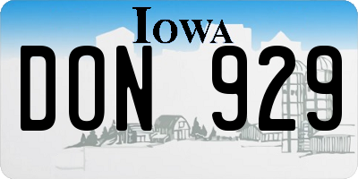 IA license plate DON929
