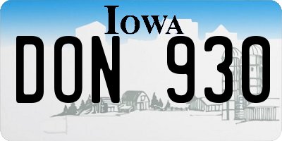 IA license plate DON930