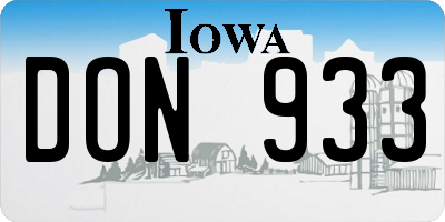 IA license plate DON933