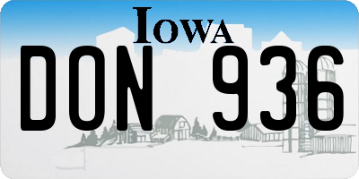 IA license plate DON936