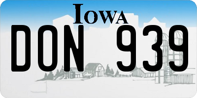 IA license plate DON939