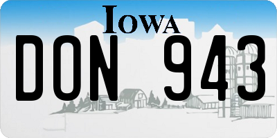 IA license plate DON943