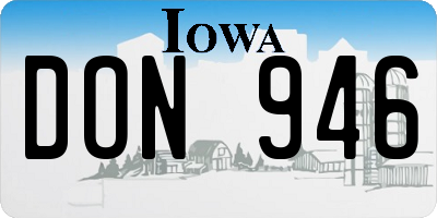 IA license plate DON946