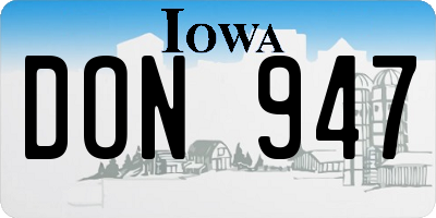 IA license plate DON947