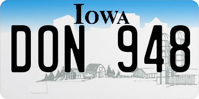 IA license plate DON948